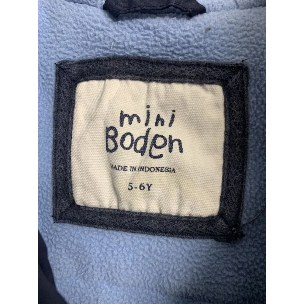 Mini Boden Navy Blue Kids Jacket with Light Blue Lining